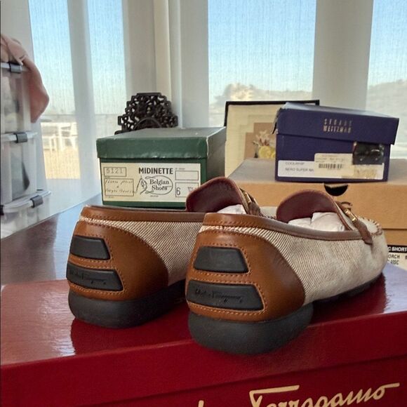 Salvatore Ferragamo Mens Velvet Slip On Loafers Size 8.5 Brown Salvatore Ferragamo Brown Suede Bit Loafers main image 3